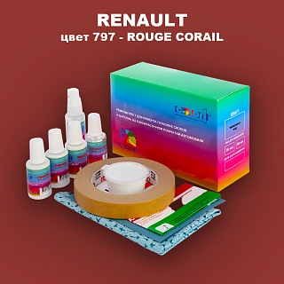 Ремкомплект для ремонта глубоких сколов и царапин RENAULT, цвет 797 - ROUGE CORAIL