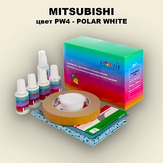 Ремкомплект для ремонта глубоких сколов и царапин MITSUBISHI, цвет PW4 - POLAR WHITE
