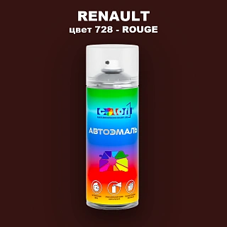 Аэрозольная краска RENAULT, цвет 728 - ROUGE