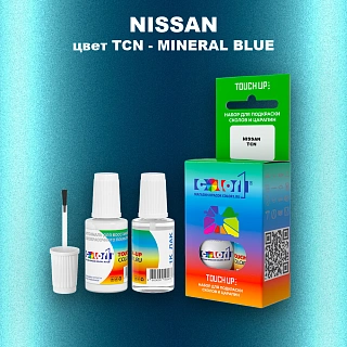 Краска для сколов во флаконе с кисточкой NISSAN, цвет TCN - MINERAL BLUE