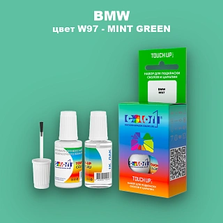 Краска для сколов во флаконе с кисточкой BMW, цвет W97 - MINT GREEN