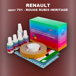 Ремкомплект для ремонта глубоких сколов и царапин RENAULT, цвет 791 - ROUGE RUBIS HERITAGE