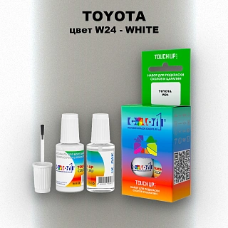 Краска для сколов во флаконе с кисточкой TOYOTA, цвет W24 - WHITE