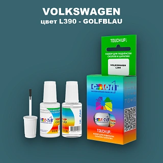 Краска для сколов во флаконе с кисточкой VOLKSWAGEN, цвет L390 - GOLFBLAU