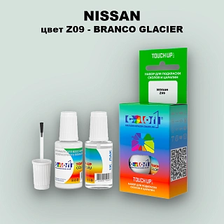 Краска для сколов во флаконе с кисточкой NISSAN, цвет Z09 - BRANCO GLACIER