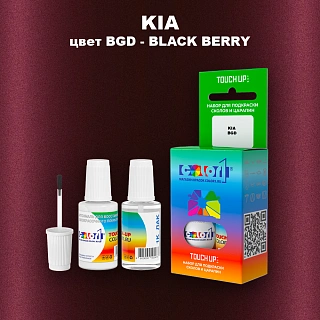 Краска для сколов во флаконе с кисточкой KIA, цвет BGD - BLACK BERRY