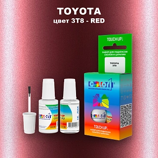 Краска для сколов во флаконе с кисточкой TOYOTA, цвет 3T8 - RED
