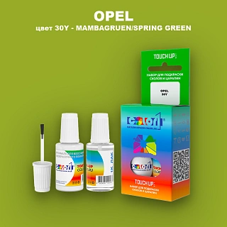 Краска для сколов во флаконе с кисточкой OPEL, цвет 30Y - MAMBAGRUEN/SPRING GREEN