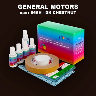 Ремкомплект для ремонта глубоких сколов и царапин GM, цвет 666H - DKCHESTNUT