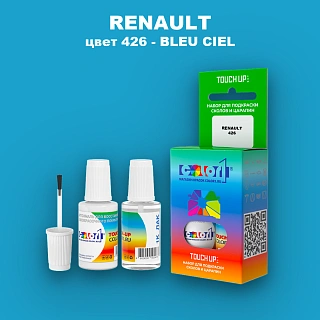 Краска для сколов во флаконе с кисточкой RENAULT, цвет 426 - BLEU CIEL (2C)