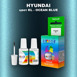 Краска для сколов во флаконе с кисточкой HYUNDAI, цвет KL - OCEAN BLUE