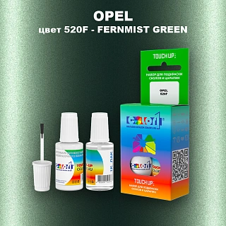Краска для сколов во флаконе с кисточкой OPEL, цвет 520F - FERNMIST GREEN