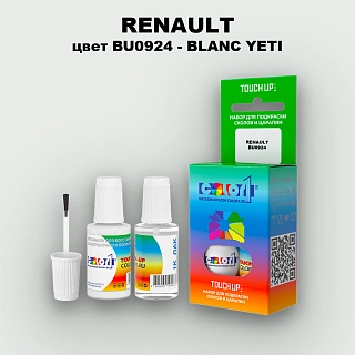 Краска для сколов во флаконе с кисточкой RENAULT, цвет BU0924 - BLANC YETI
