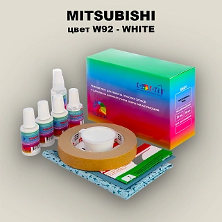 Ремкомплект для ремонта глубоких сколов и царапин MITSUBISHI, цвет W92 - WHITE