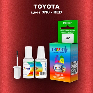 Краска для сколов во флаконе с кисточкой TOYOTA, цвет 3N8 - RED