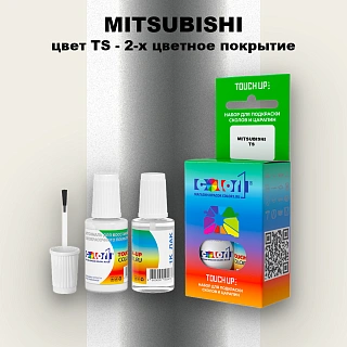 Краска для сколов во флаконе с кисточкой MITSUBISHI, цвет TS - 2-х цветное покрытие