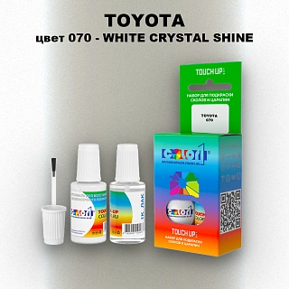 Краска для сколов во флаконе с кисточкой TOYOTA, цвет 070 - WHITE CRYSTAL SHINE
