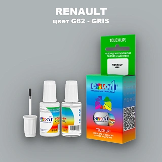 Краска для сколов во флаконе с кисточкой RENAULT, цвет G62 - GRIS