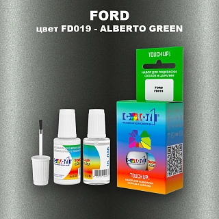 Краска для сколов во флаконе с кисточкой FORD, цвет FD019 - ALBERTO GREEN
