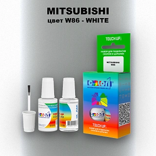 Краска для сколов во флаконе с кисточкой MITSUBISHI, цвет W86 - WHITE
