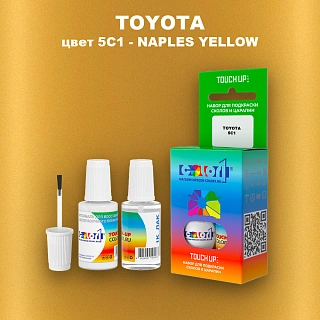 Краска для сколов во флаконе с кисточкой TOYOTA, цвет 5C1 - NAPLES YELLOW