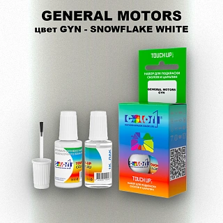 Краска для сколов во флаконе с кисточкой GM, цвет  GYN - SNOWFLAKEWHITE