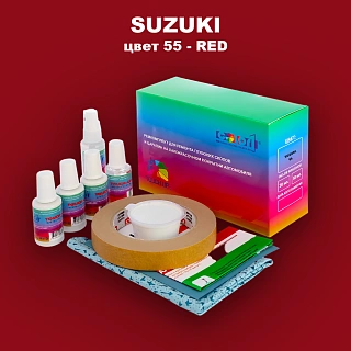 Ремкомплект для ремонта глубоких сколов и царапин SUZUKI, цвет 55 - RED