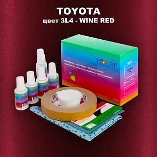 Ремкомплект для ремонта глубоких сколов и царапин TOYOTA, цвет 3L4 - WINE RED