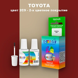 Краска для сколов во флаконе с кисточкой TOYOTA, цвет 2C9 - 2-х цветное покрытие