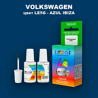 Краска для сколов во флаконе с кисточкой VOLKSWAGEN, цвет LE5G - AZUL IBIZA