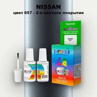 Краска для сколов во флаконе с кисточкой NISSAN, цвет 657 - 2-х цветное покрытие