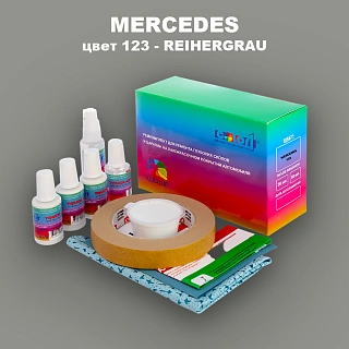 Ремкомплект для ремонта глубоких сколов и царапин MERCEDES, цвет 123 - REIHERGRAU
