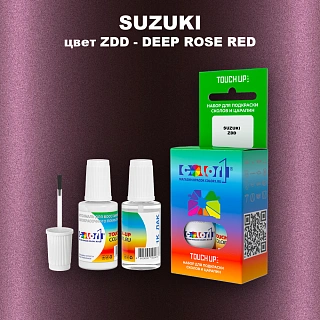 Краска для сколов во флаконе с кисточкой SUZUKI, цвет ZDD - DEEP ROSE RED