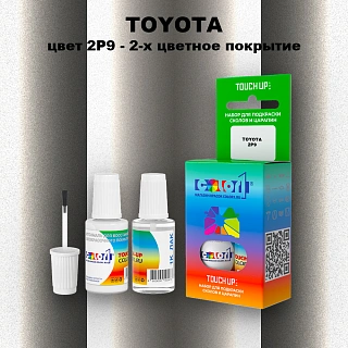 Краска для сколов во флаконе с кисточкой TOYOTA, цвет 2P9 - 2-х цветное покрытие