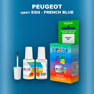 Краска для сколов во флаконе с кисточкой PEUGEOT, цвет EQQ - FRENCH BLUE