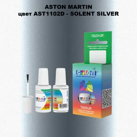 Краска для сколов во флаконе с кисточкой ASTON MARTIN, цвет AST1102D - SOLENT SILVER