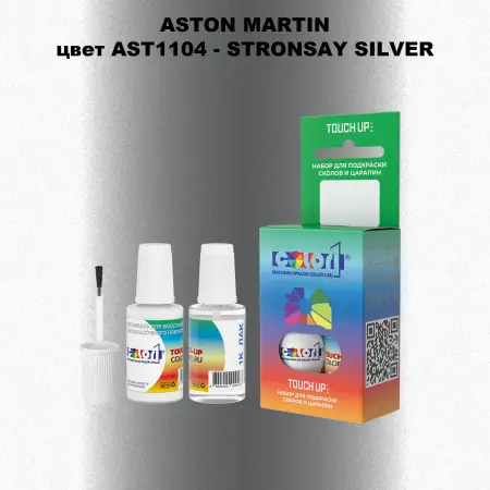 Краска для сколов во флаконе с кисточкой ASTON MARTIN, цвет AST1104 - STRONSAY SILVER