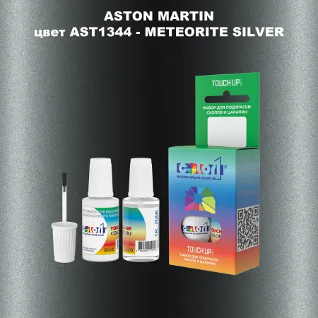 Краска для сколов во флаконе с кисточкой ASTON MARTIN, цвет AST1344 - METEORITE SILVER