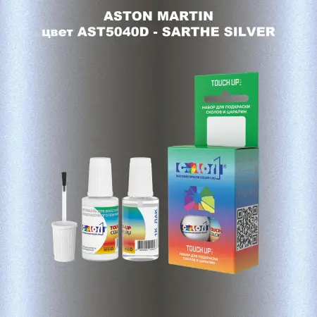 Краска для сколов во флаконе с кисточкой ASTON MARTIN, цвет AST5040D - SARTHE SILVER
