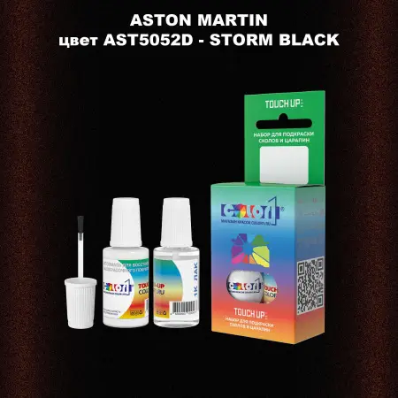 Краска для сколов во флаконе с кисточкой ASTON MARTIN, цвет AST5052D - STORM BLACK