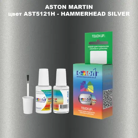 Краска для сколов во флаконе с кисточкой ASTON MARTIN, цвет AST5121H - HAMMERHEAD SILVER