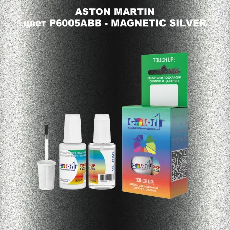 Краска для сколов во флаконе с кисточкой ASTON MARTIN, цвет P6005ABB - MAGNETIC SILVER