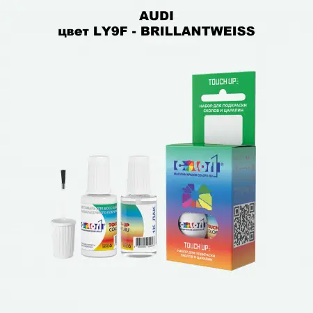 Краска для сколов во флаконе с кисточкой AUDI, цвет LY9F - BRILLANTWEISS