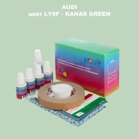 Ремкомплект для ремонта глубоких сколов и царапин AUDI, цвет LY6F - KANAS GREEN