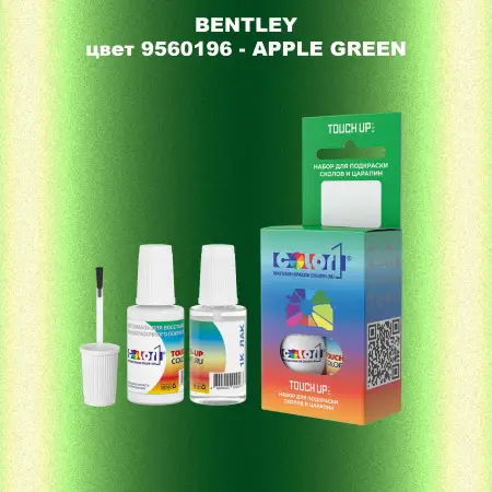 Краска для сколов во флаконе с кисточкой BENTLEY, цвет 9560196 - APPLE GREEN