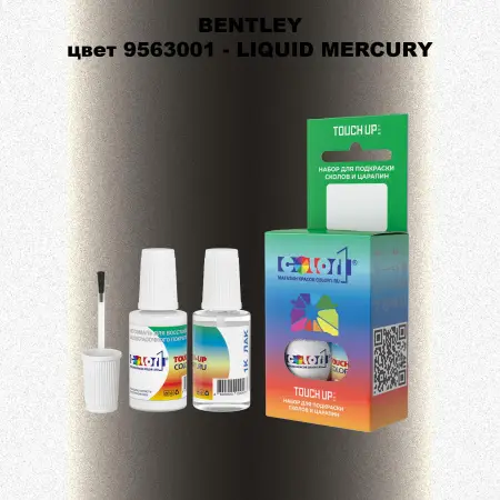 Краска для сколов во флаконе с кисточкой BENTLEY, цвет 9563001 - LIQUID MERCURY