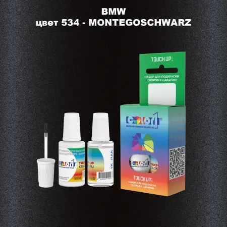 Краска для сколов во флаконе с кисточкой BMW, цвет 534 - MONTEGOSCHWARZ