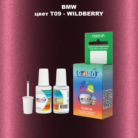 Краска для сколов во флаконе с кисточкой BMW, цвет T09 - WILDBERRY