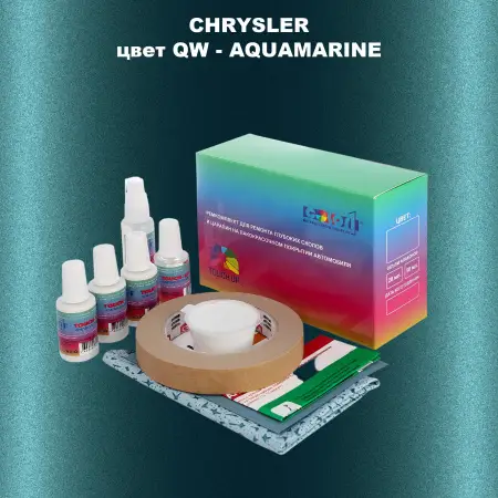 Ремкомплект для ремонта глубоких сколов и царапин CHRYSLER, цвет QW - AQUAMARINE