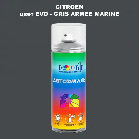 Аэрозольная краска CITROEN, цвет EVD - GRIS ARMEE MARINE